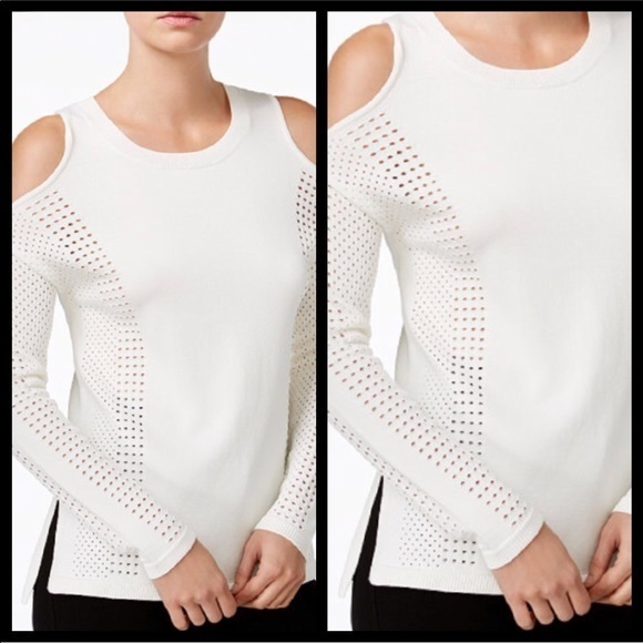 Perforated cold shoulder top - Picture 1 of 2